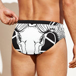 Satan Goat Skull Pentagram Print Men's Swim Briefs