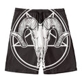 Satan Goat Skull Pentagram Print Men's Swim Trunks