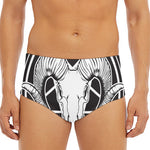 Satan Goat Skull Pentagram Print Men's Triangle Swim Briefs