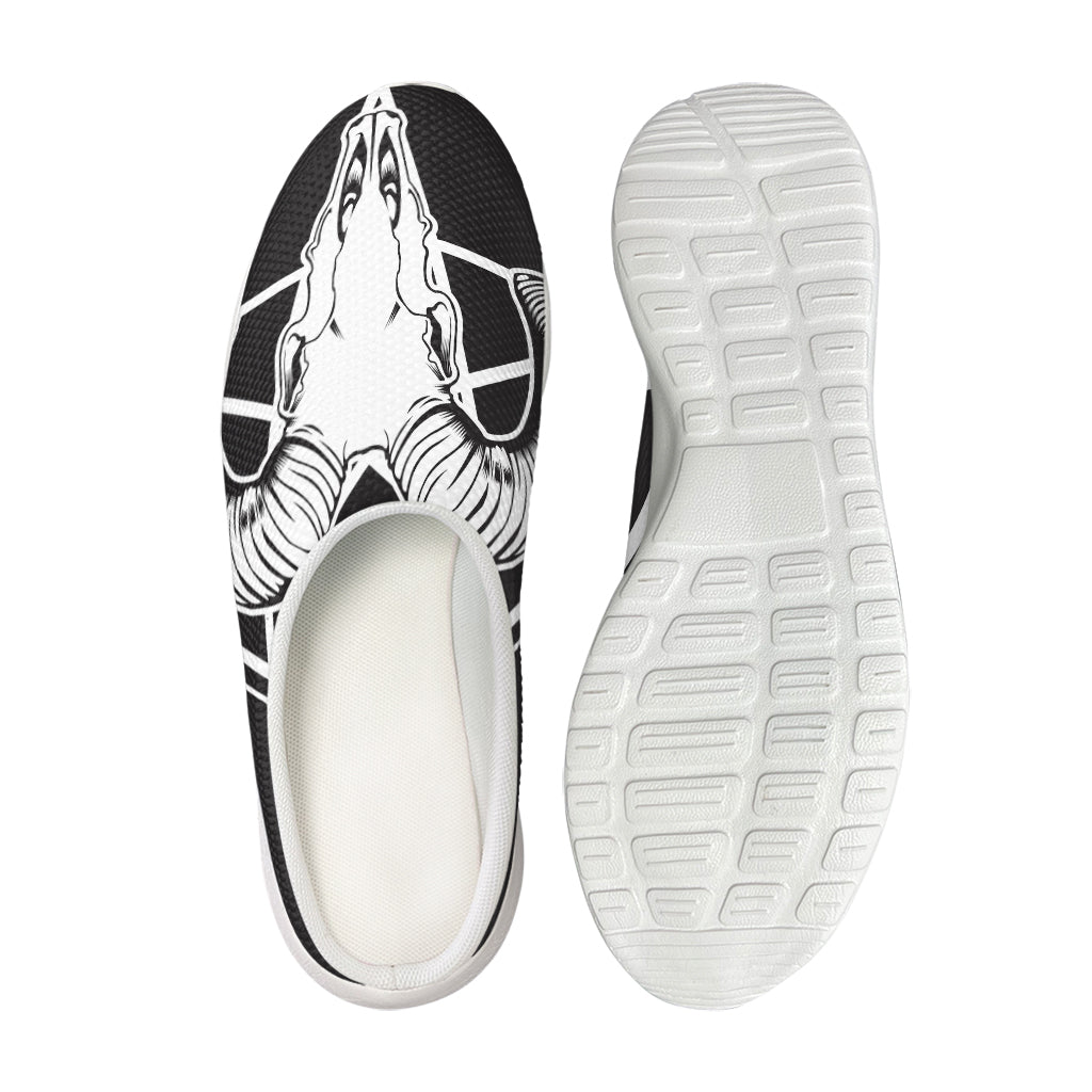 Satan Goat Skull Pentagram Print Mesh Casual Shoes