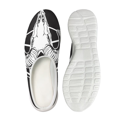 Satan Goat Skull Pentagram Print Mesh Casual Shoes