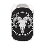 Satan Goat Skull Pentagram Print Mesh Laundry Hamper