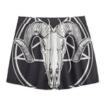Satan Goat Skull Pentagram Print Mesh Shorts