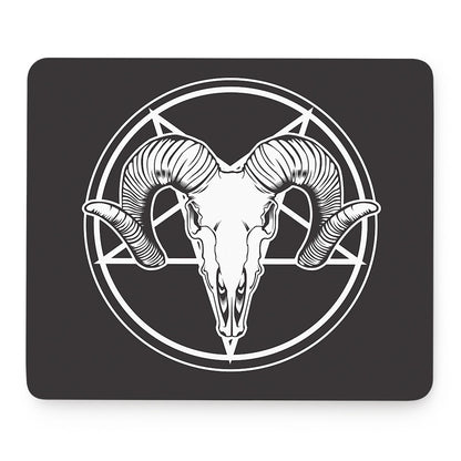 Satan Goat Skull Pentagram Print Mouse Pad