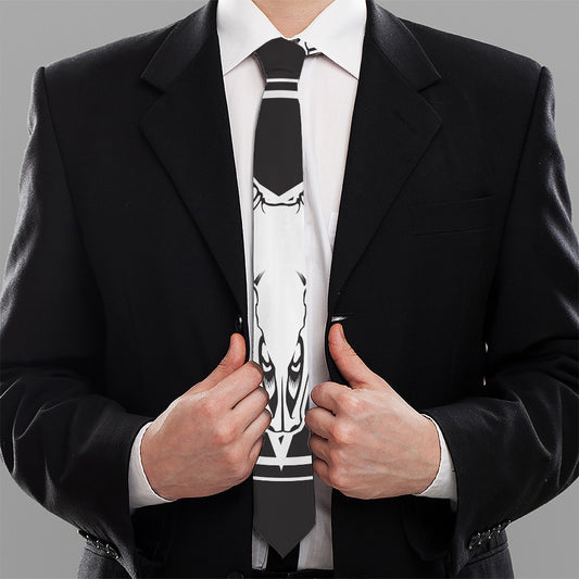 Satan Goat Skull Pentagram Print Necktie