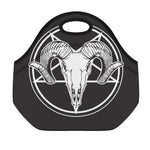 Satan Goat Skull Pentagram Print Neoprene Lunch Bag