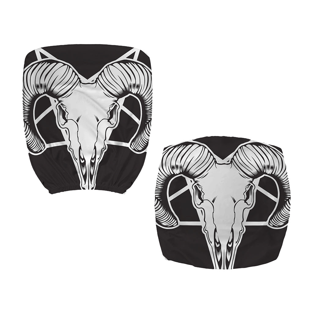 Satan Goat Skull Pentagram Print Office Chair Cover