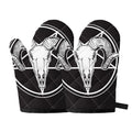 Satan Goat Skull Pentagram Print Oven Mitts