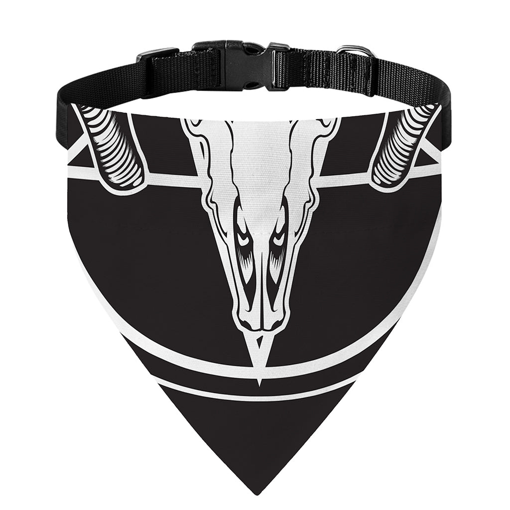 Satan Goat Skull Pentagram Print Over The Collar Dog Bandana