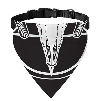 Satan Goat Skull Pentagram Print Over The Collar Dog Bandana