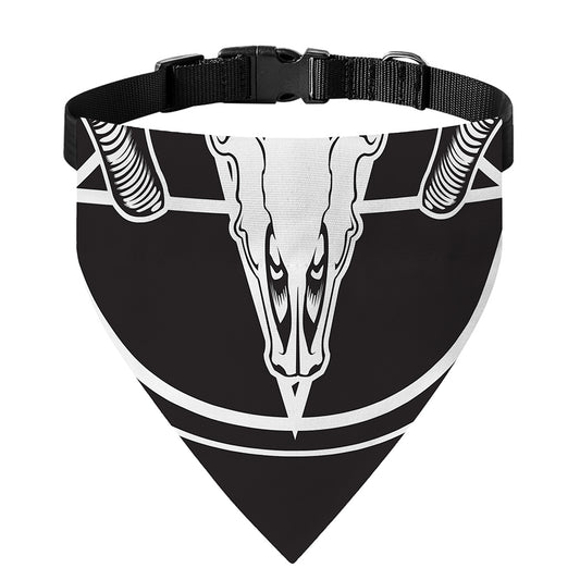 Satan Goat Skull Pentagram Print Over The Collar Dog Bandana
