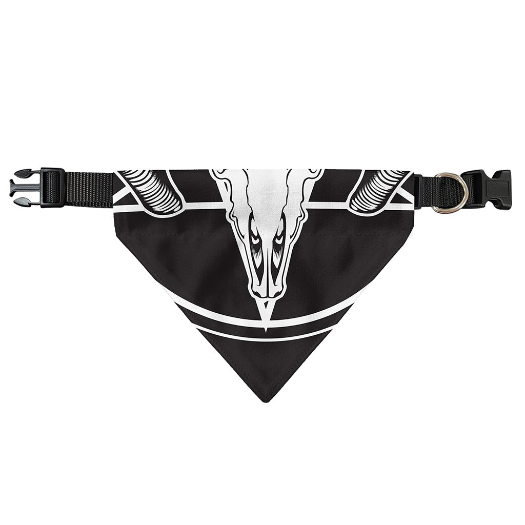 Satan Goat Skull Pentagram Print Over The Collar Dog Bandana