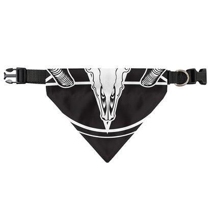 Satan Goat Skull Pentagram Print Over The Collar Dog Bandana