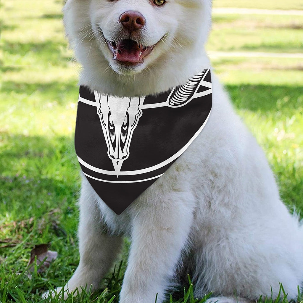 Satan Goat Skull Pentagram Print Over The Collar Dog Bandana
