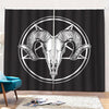 Satan Goat Skull Pentagram Print Pencil Pleat Curtains