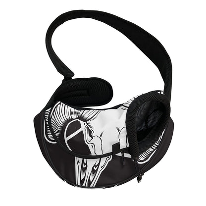 Satan Goat Skull Pentagram Print Pet Sling Carrier