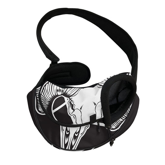 Satan Goat Skull Pentagram Print Pet Sling Carrier
