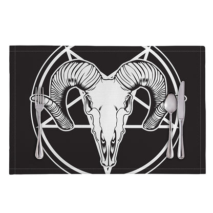 Satan Goat Skull Pentagram Print Placemat