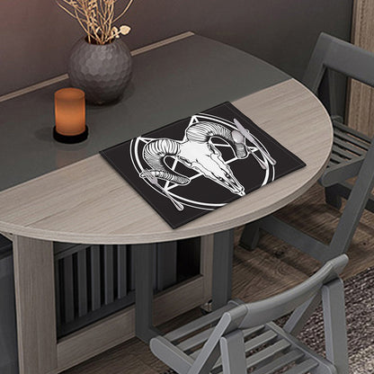 Satan Goat Skull Pentagram Print Placemat