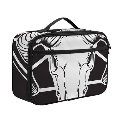 Satan Goat Skull Pentagram Print Portable Lunch Bag
