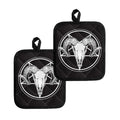 Satan Goat Skull Pentagram Print Pot Holders