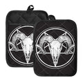 Satan Goat Skull Pentagram Print Pot Holders With Pocket