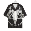 Satan Goat Skull Pentagram Print Rayon Hawaiian Shirt