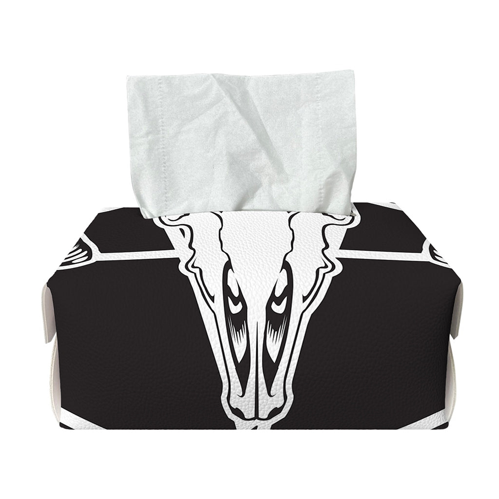 Satan Goat Skull Pentagram Print Rectangle Tissue Box Cover