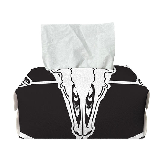 Satan Goat Skull Pentagram Print Rectangle Tissue Box Cover