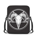 Satan Goat Skull Pentagram Print Rectangular Crossbody Bag