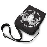 Satan Goat Skull Pentagram Print Rectangular Crossbody Bag