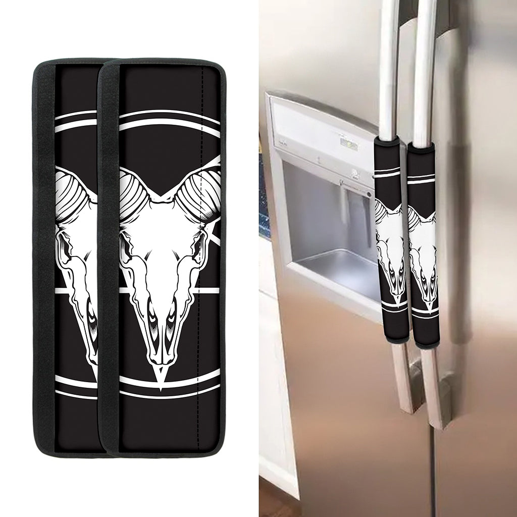 Satan Goat Skull Pentagram Print Refrigerator Handle Covers