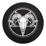 Satan Goat Skull Pentagram Print Round Blanket