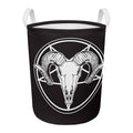 Satan Goat Skull Pentagram Print Round Laundry Basket