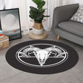 Satan Goat Skull Pentagram Print Round Rug