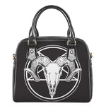 Satan Goat Skull Pentagram Print Shoulder Handbag