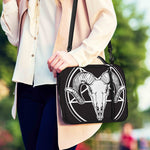 Satan Goat Skull Pentagram Print Shoulder Strap Bible Bag