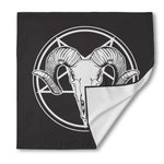 Satan Goat Skull Pentagram Print Silk Bandana