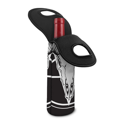 Satan Goat Skull Pentagram Print Single Neoprene Wine Tote