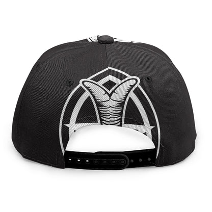 Satan Goat Skull Pentagram Print Snapback Cap