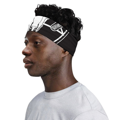 Satan Goat Skull Pentagram Print Sports Headband