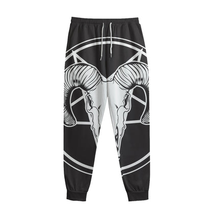 Satan Goat Skull Pentagram Print Sweatpants