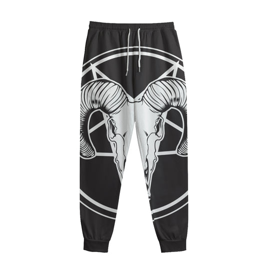 Satan Goat Skull Pentagram Print Sweatpants