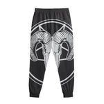 Satan Goat Skull Pentagram Print Sweatpants