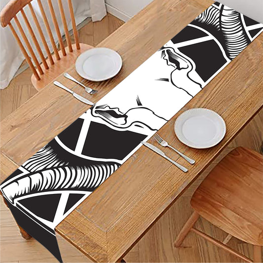 Satan Goat Skull Pentagram Print Table Runner