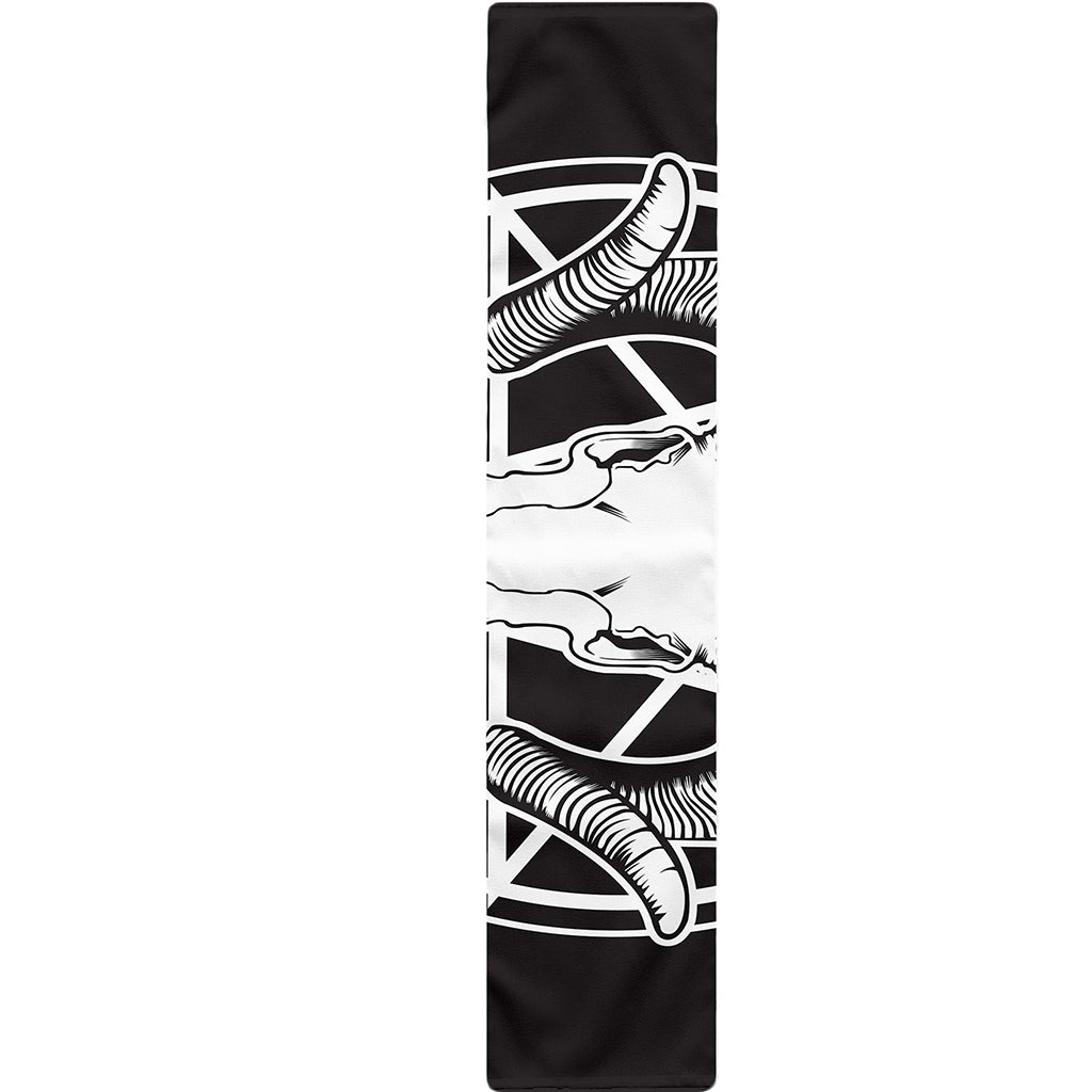 Satan Goat Skull Pentagram Print Table Runner