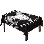 Satan Goat Skull Pentagram Print Tablecloth