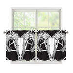 Satan Goat Skull Pentagram Print Tier Curtains