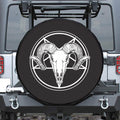 Satan Goat Skull Pentagram Print Tire Cover