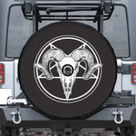 Satan Goat Skull Pentagram Print Tire Cover With Camera Hole